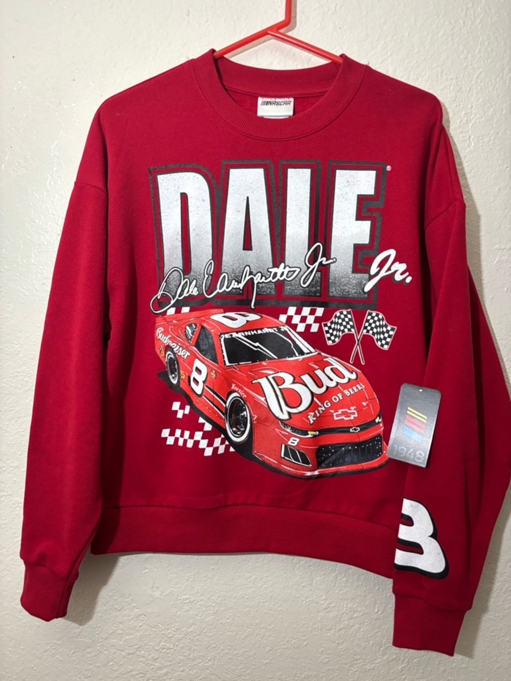 Nascar Red Dale Jr. Racing Crewneck Sweatshirt